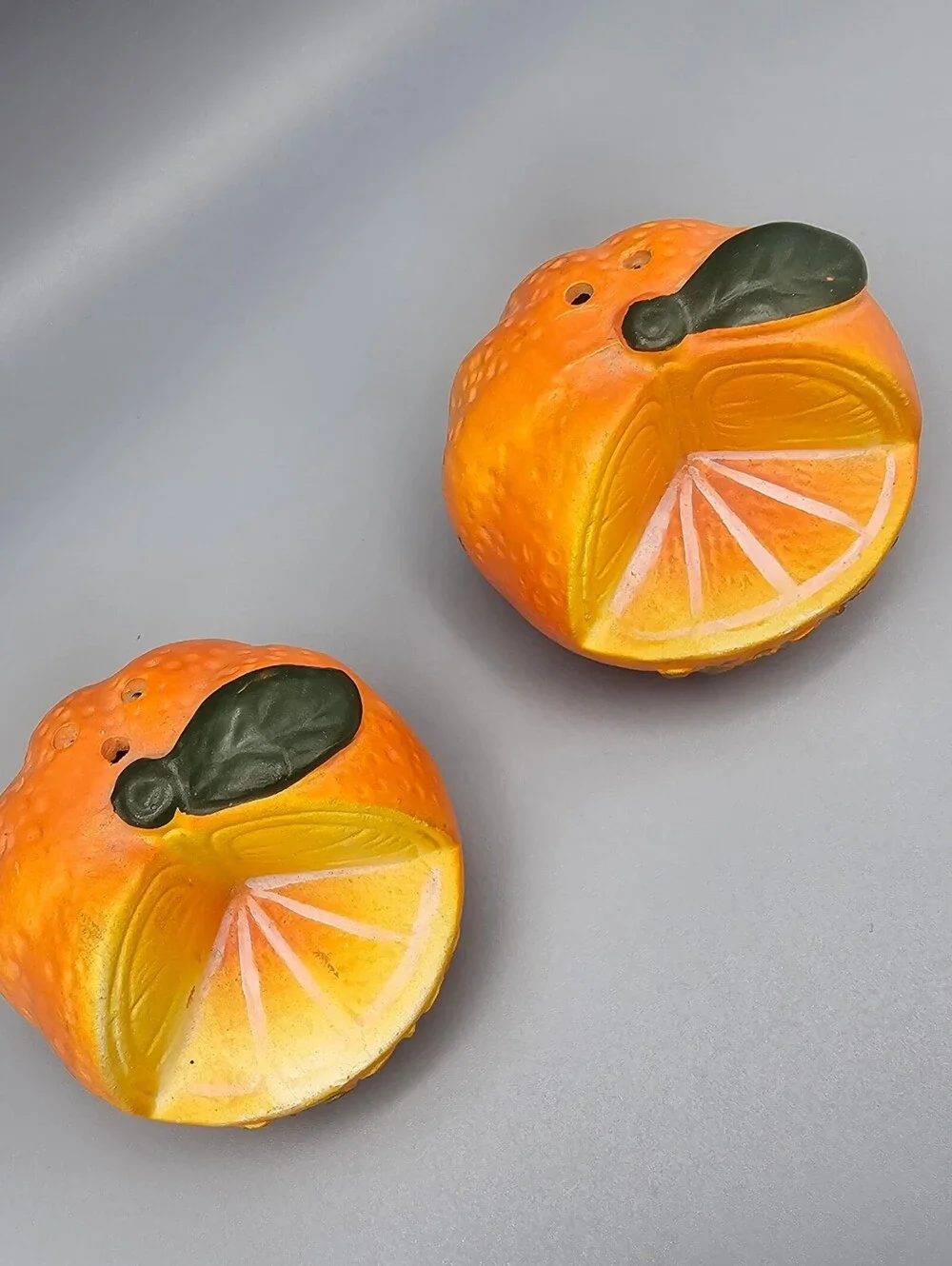 Vintage Florida Orange Ceramic Salt and Pepper Shakers